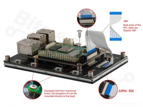 Display Raspberry Pi Mellow FLY DSI-LCD5 5 inch touchscreen